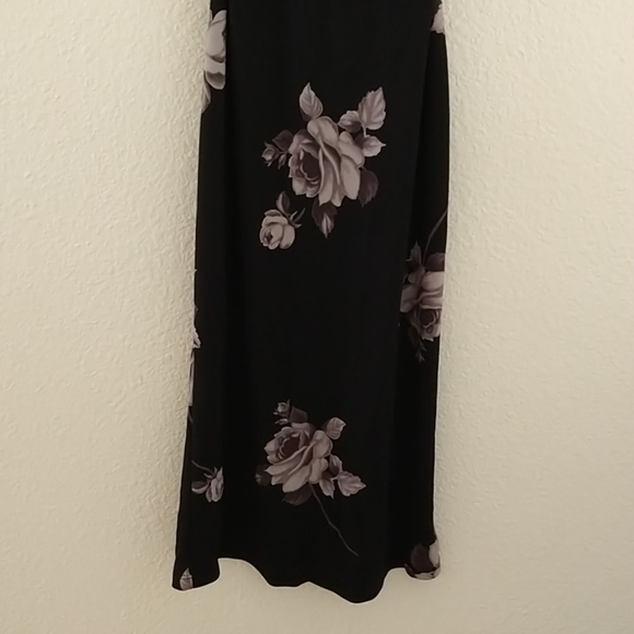 BEBE black mesh flower dress SML - Picture 3 of 7